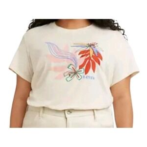 Levis Graphic Varsity T Shirt Women‎ 2X Expressive Art